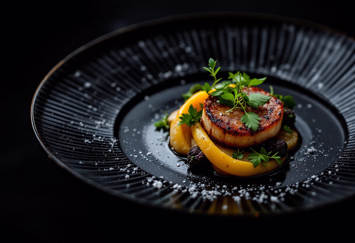 image of plated gourmet dish (for a fine dining restaurant)