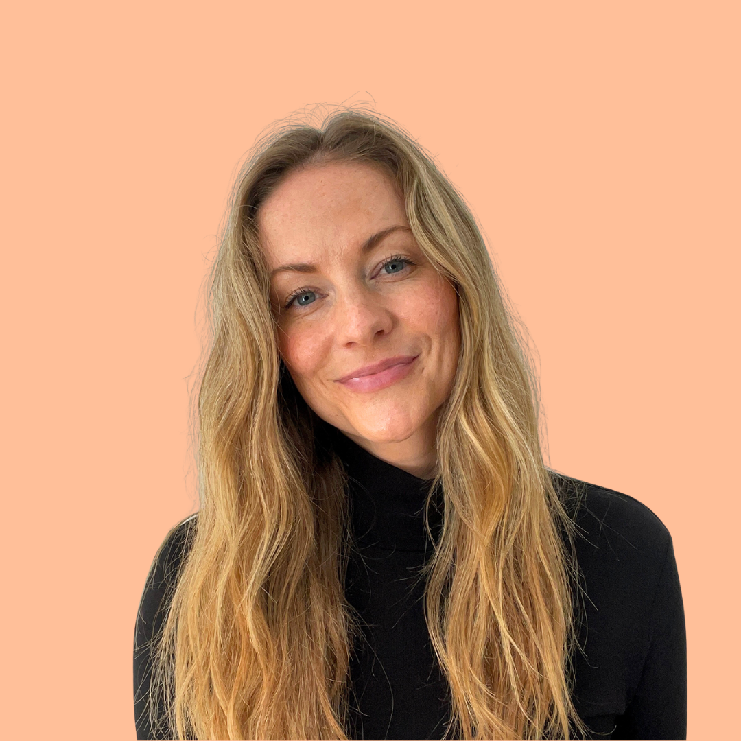 Headshot of Sam Garven co-founder of Hello Canopy on a peach background