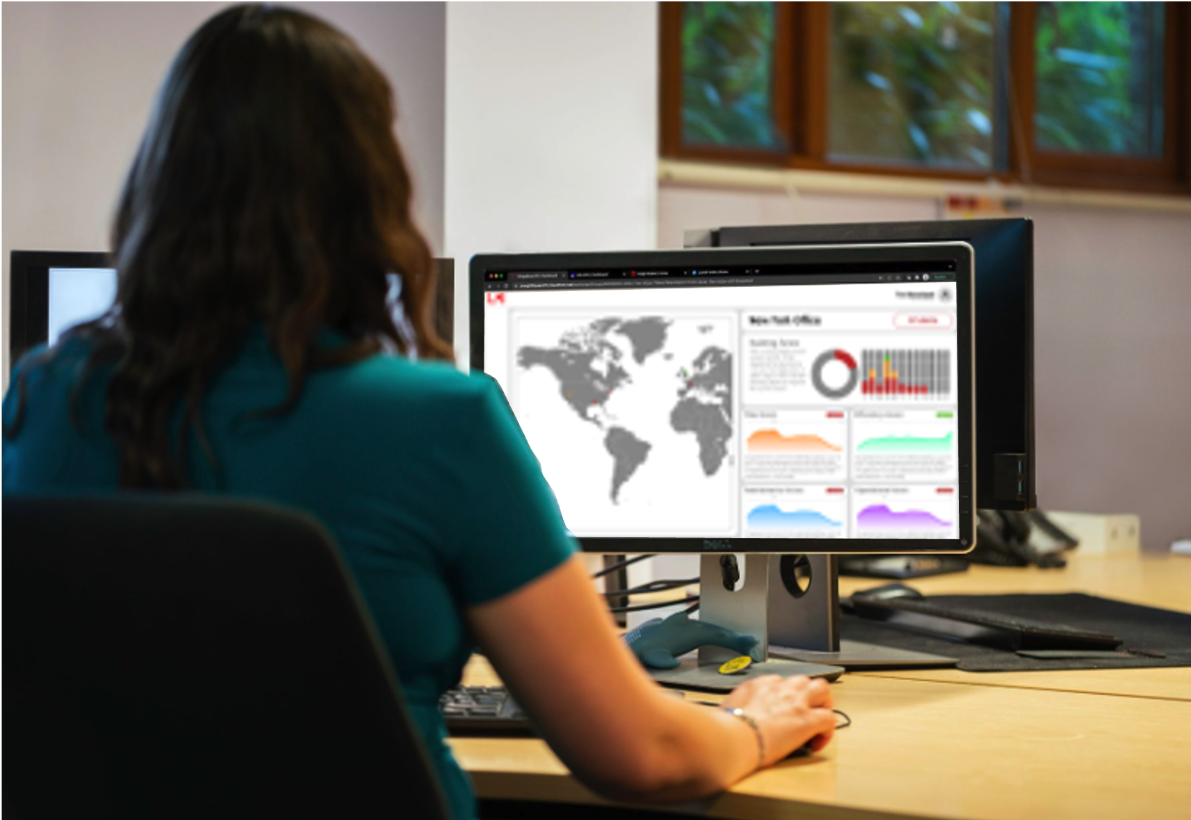 [background image] image of logistics control room (for a trucking company)