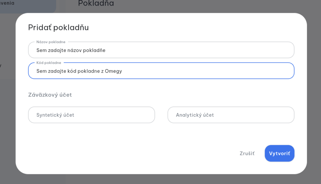 Doklado - Pridanie pokladne pre Omegu