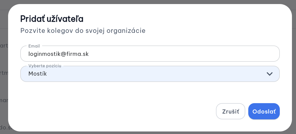 Doklado Mostík - Login