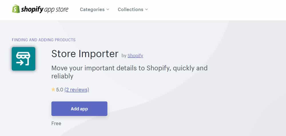 Store Importer Shopify App Store