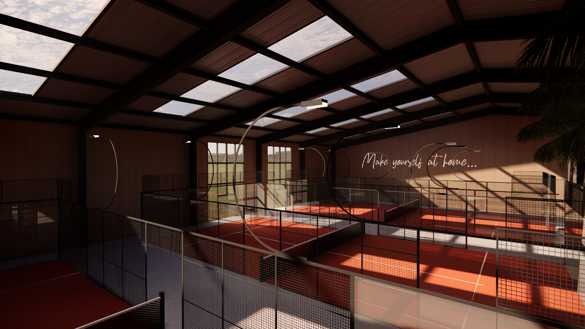 A directors lounge at Ipswich stadium with views to the pitch, showcasing interior design, furniture and bar