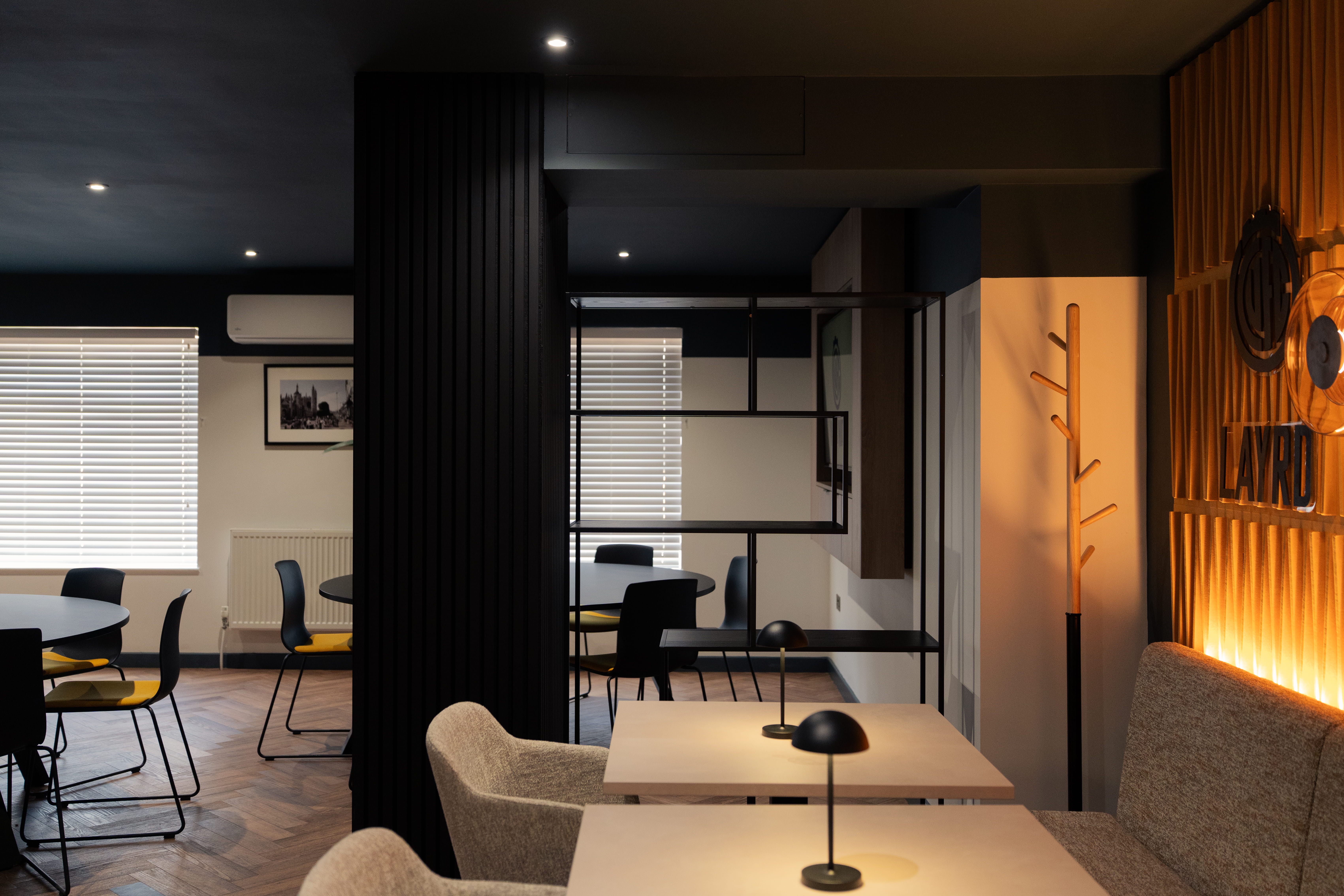 A view of the Gamechanger suite at Ipswich stadium designed by Layrd commercial interior design