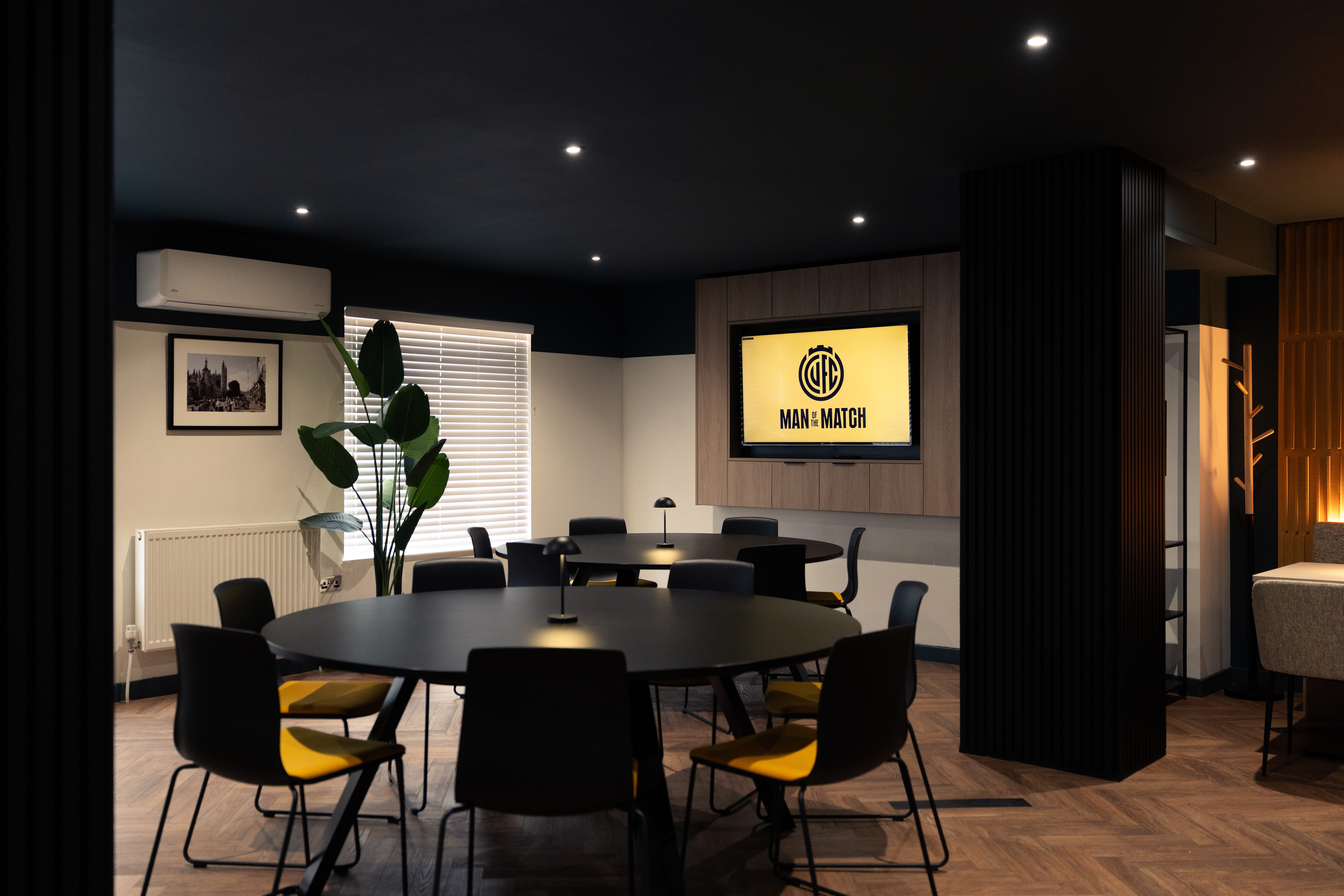 Interior design suite for the directors at Ipswich stadium Furniture and styling on the tables by Designers Touch
