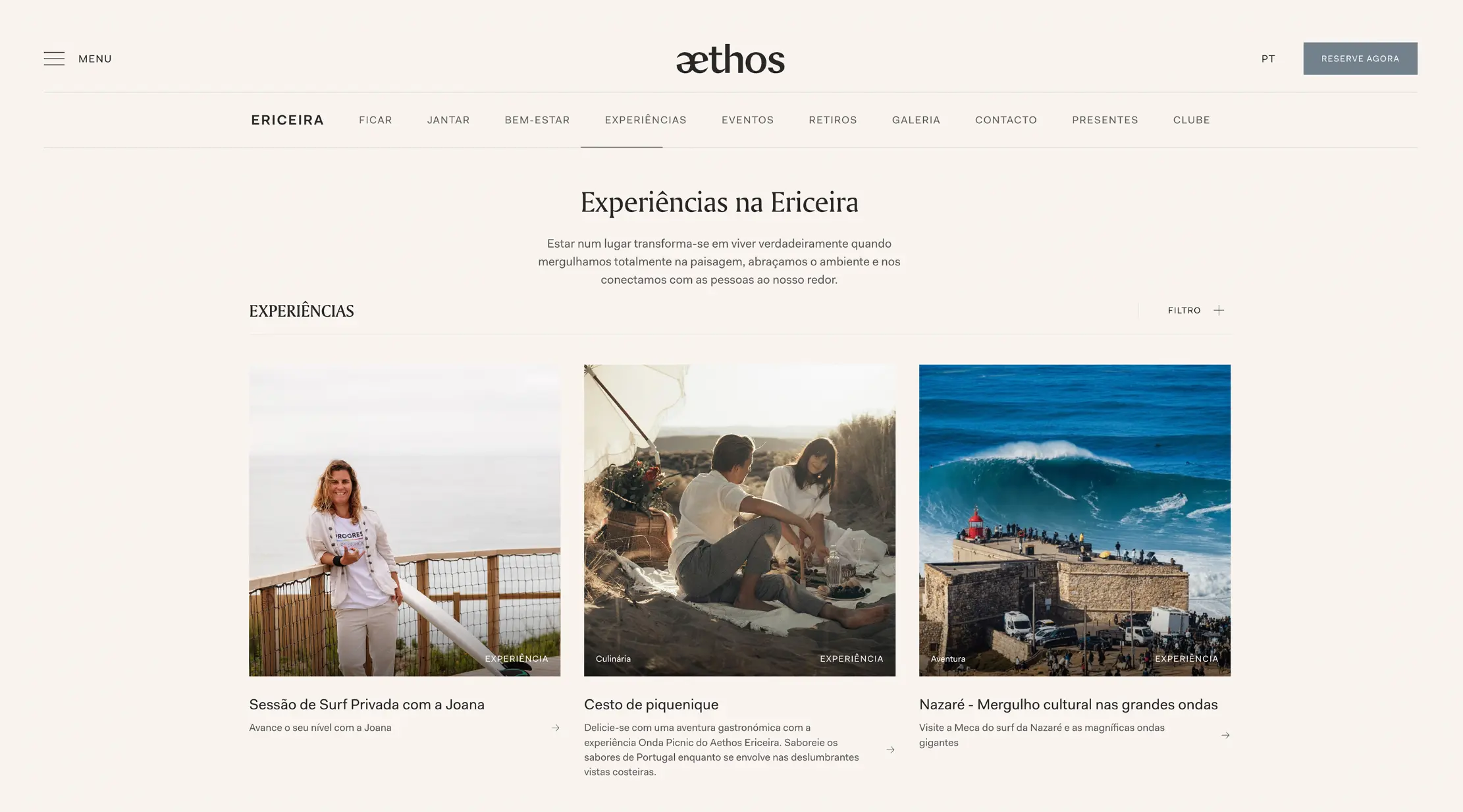 A screenshot of a webpage from Verdura Resort, a Rocco Forte Hotel in Sicily featuring an array of bookable experiences from horseback riding and golf to ATV riding.