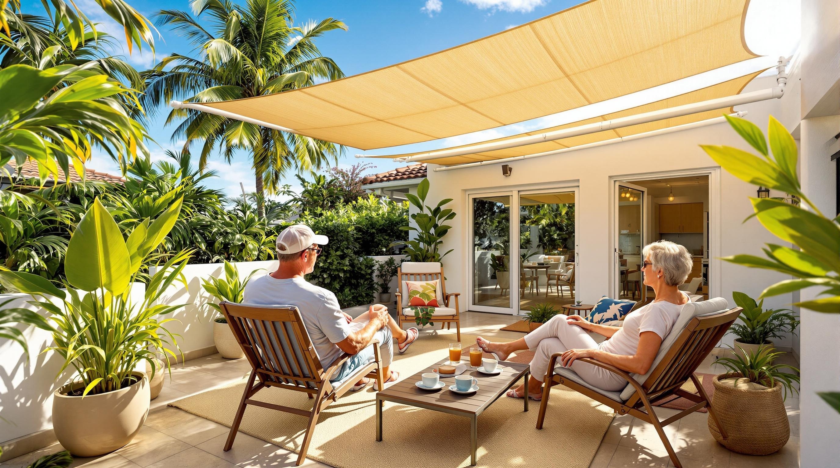 Retraités terrasse panneaux solaires La Réunion