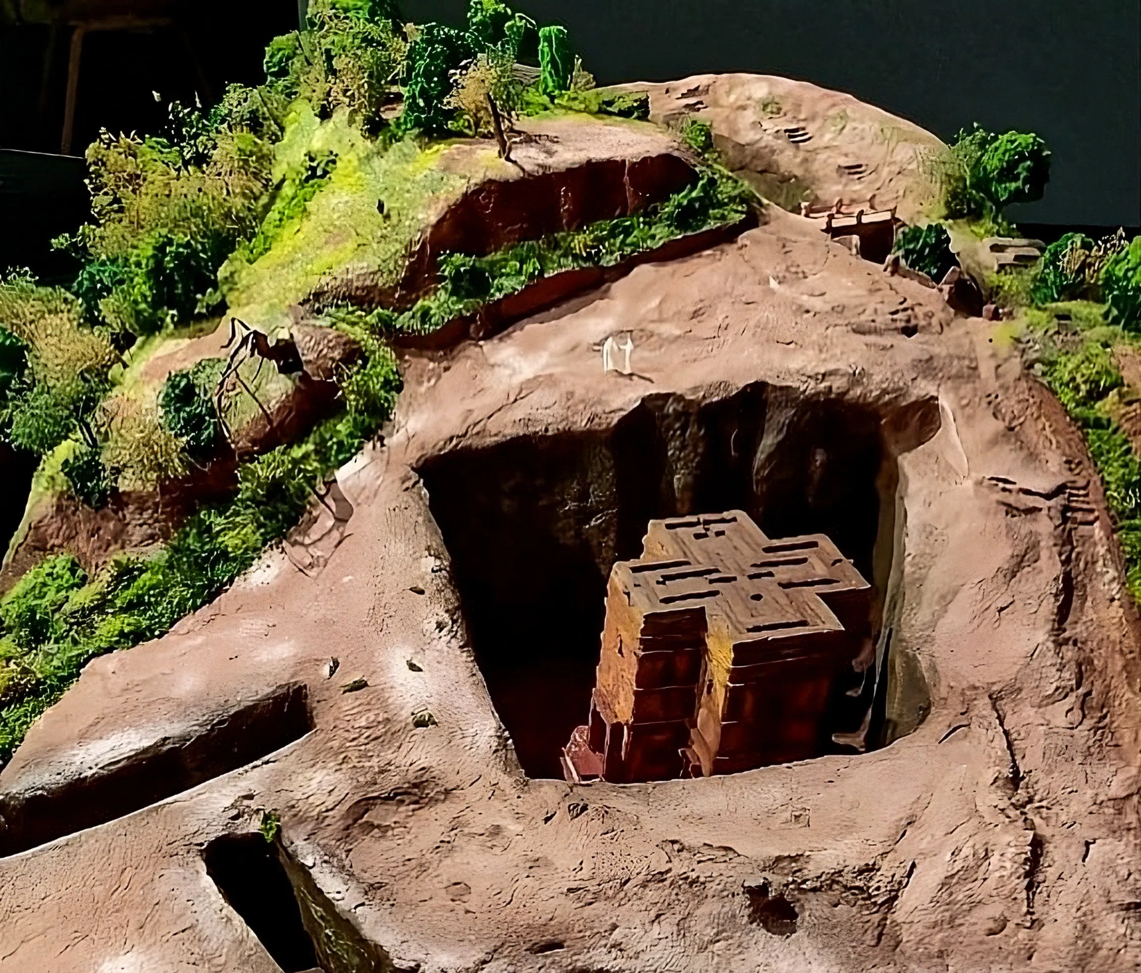 Model of the monolithic Church of Saint George (Bete Giyorgis) in Lalibela in Ethiopia, support for the immersive XR experience