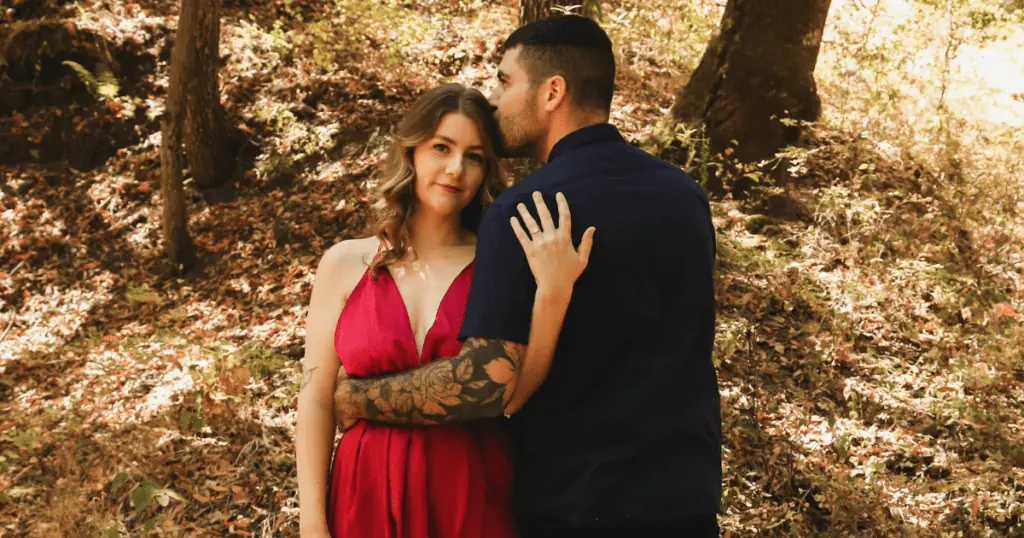 Married couple being intimate