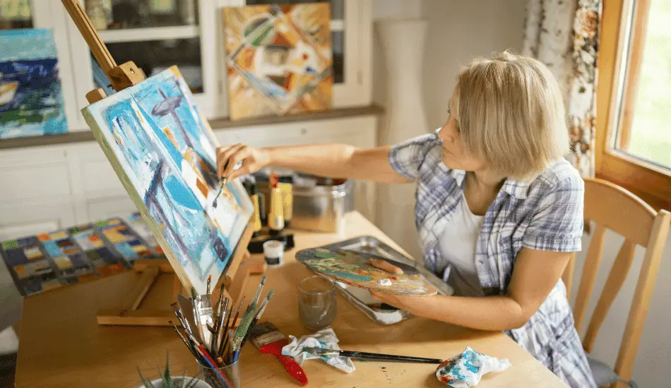 Wife-Working-On-Creatives-Hobby