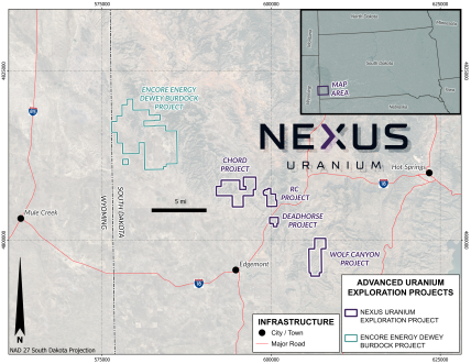 Abbildung 2: Lageplan der Projekte von Nexus in South Dakota