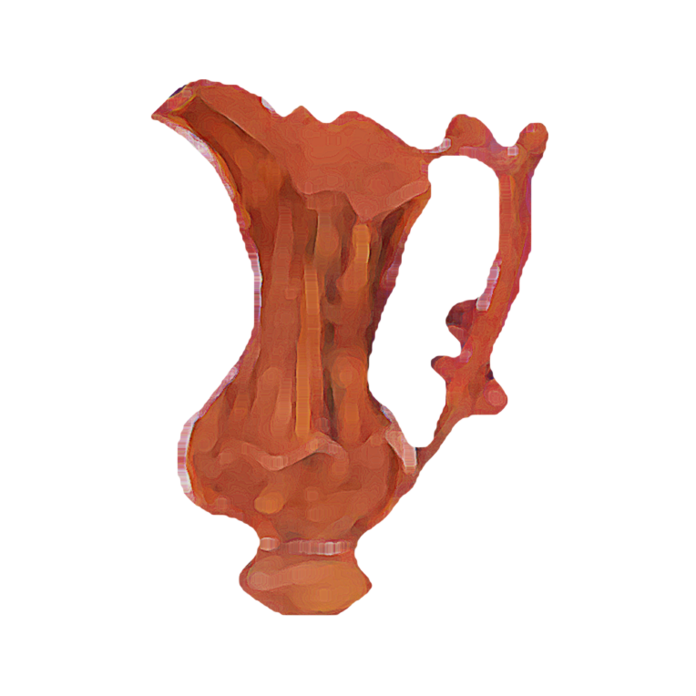 Illustration d'un pichet orange comme issu d'une nature morte d'Henri Hayden