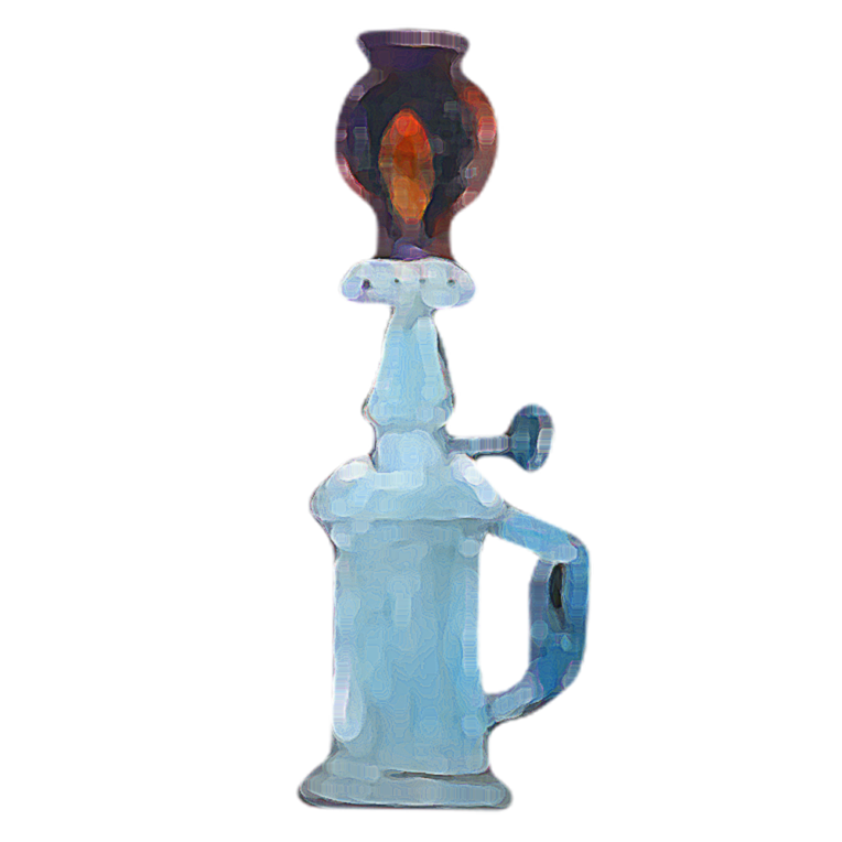 Illustration d'une lampe pigeon comme issue d'une nature morte d'Henri Hayden