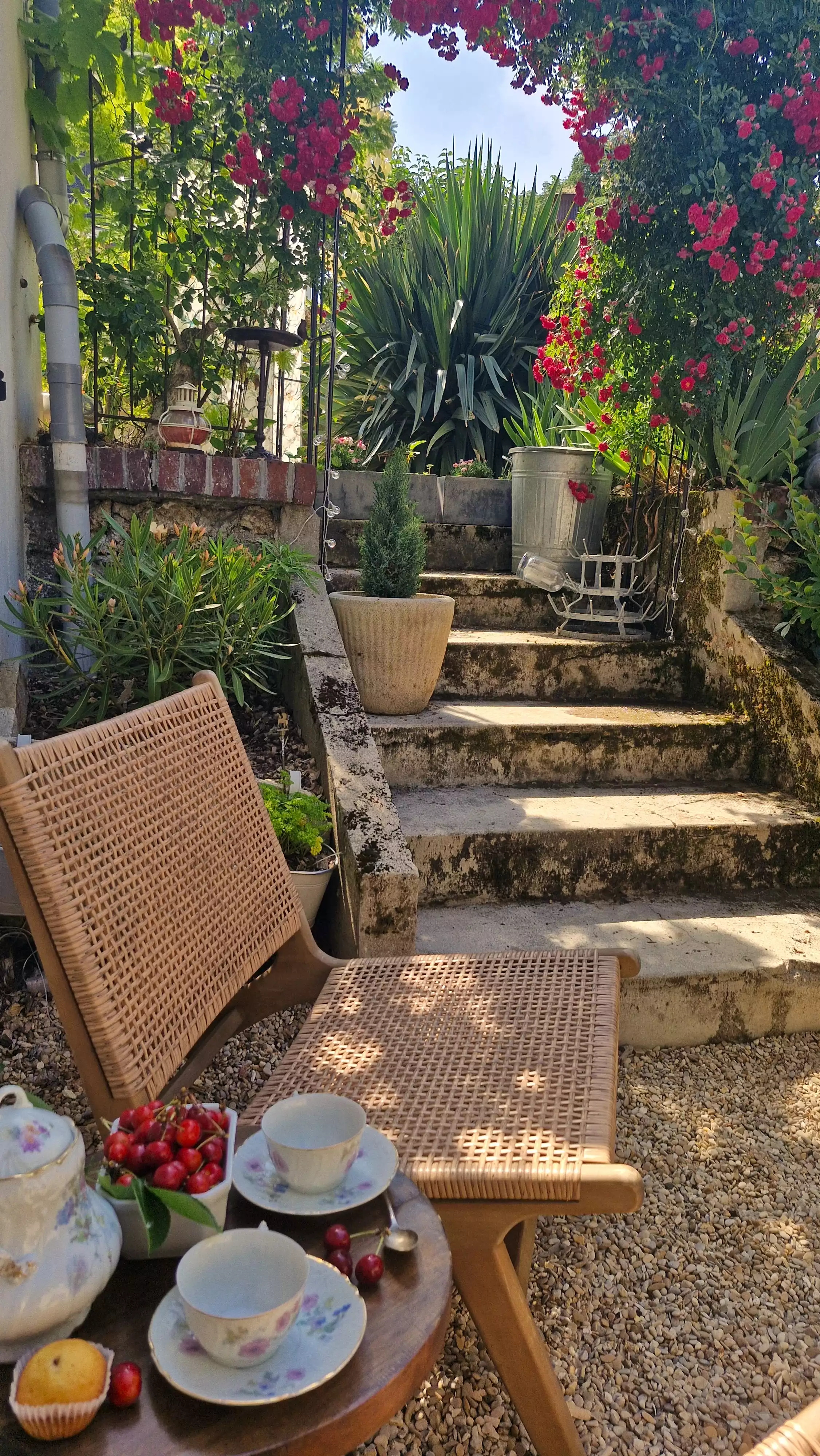 Photo d'un petit déjeuner dans le jardin