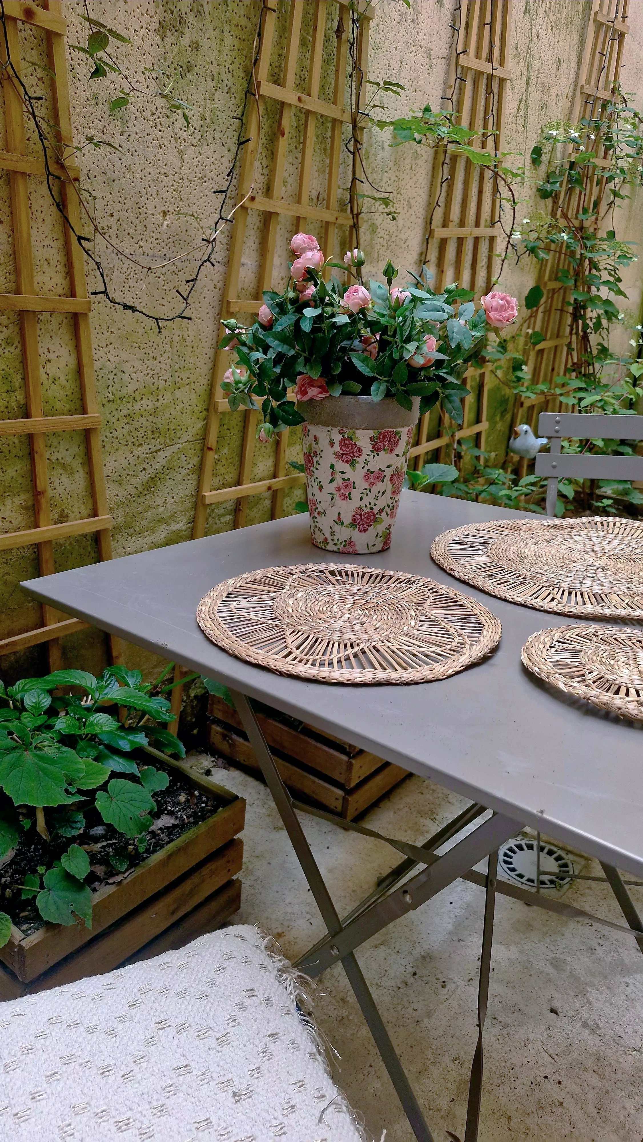 Photo de la table et des chaises du patio