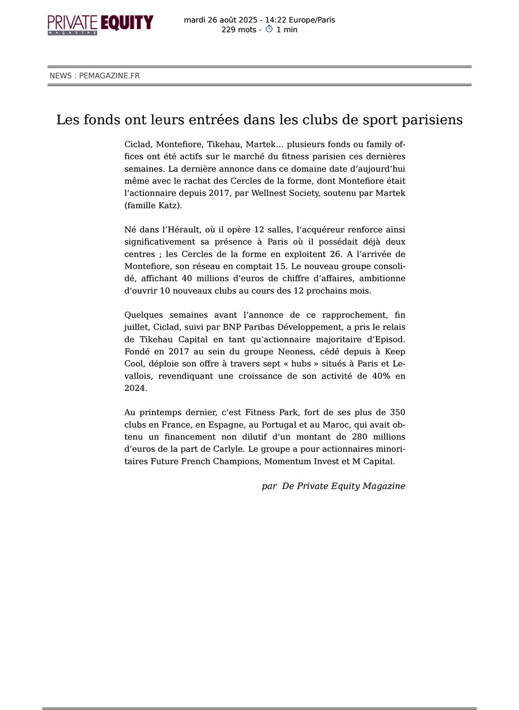 Article Private Equity