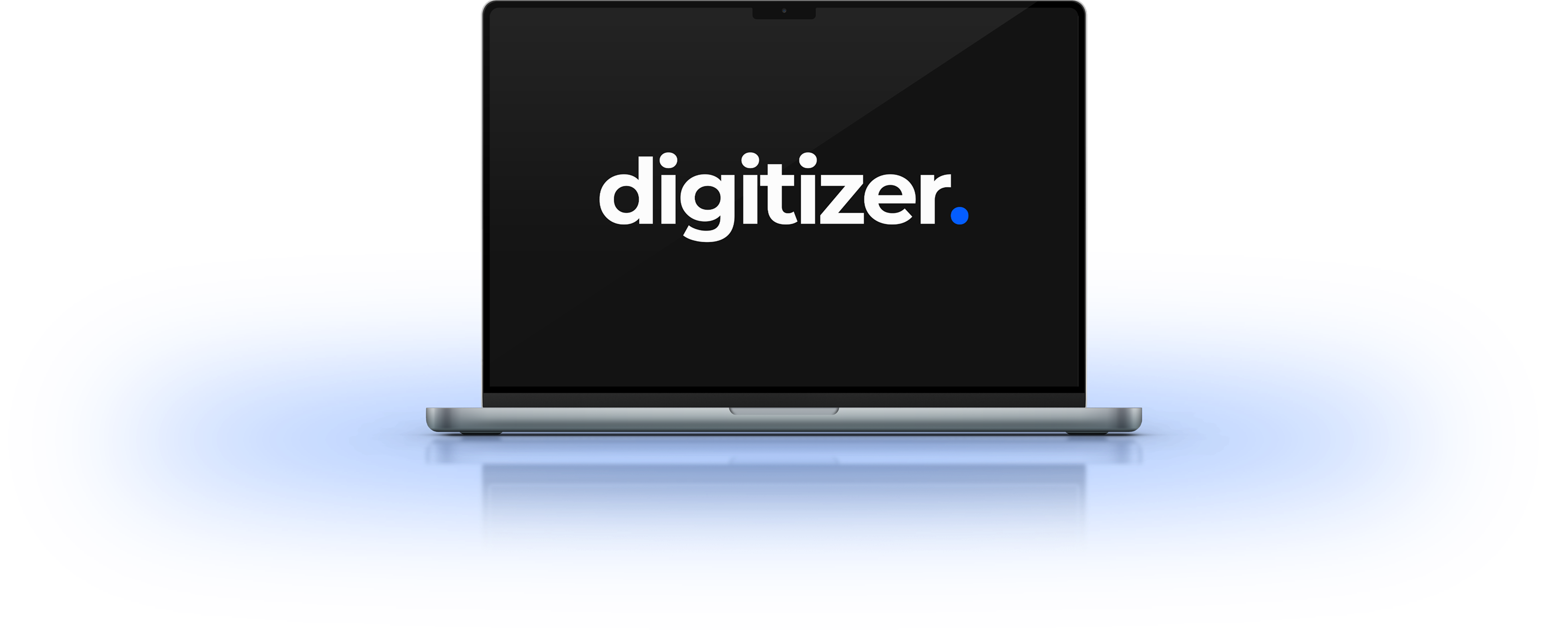 A laptop with digitizer logo.