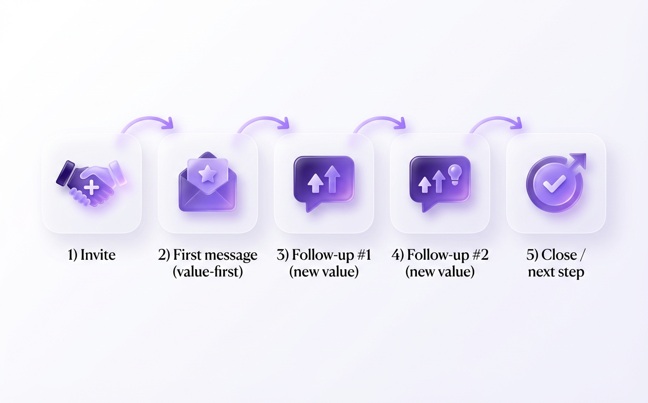 A repeatable 5-step LinkedIn outreach sequence you can run weekly.