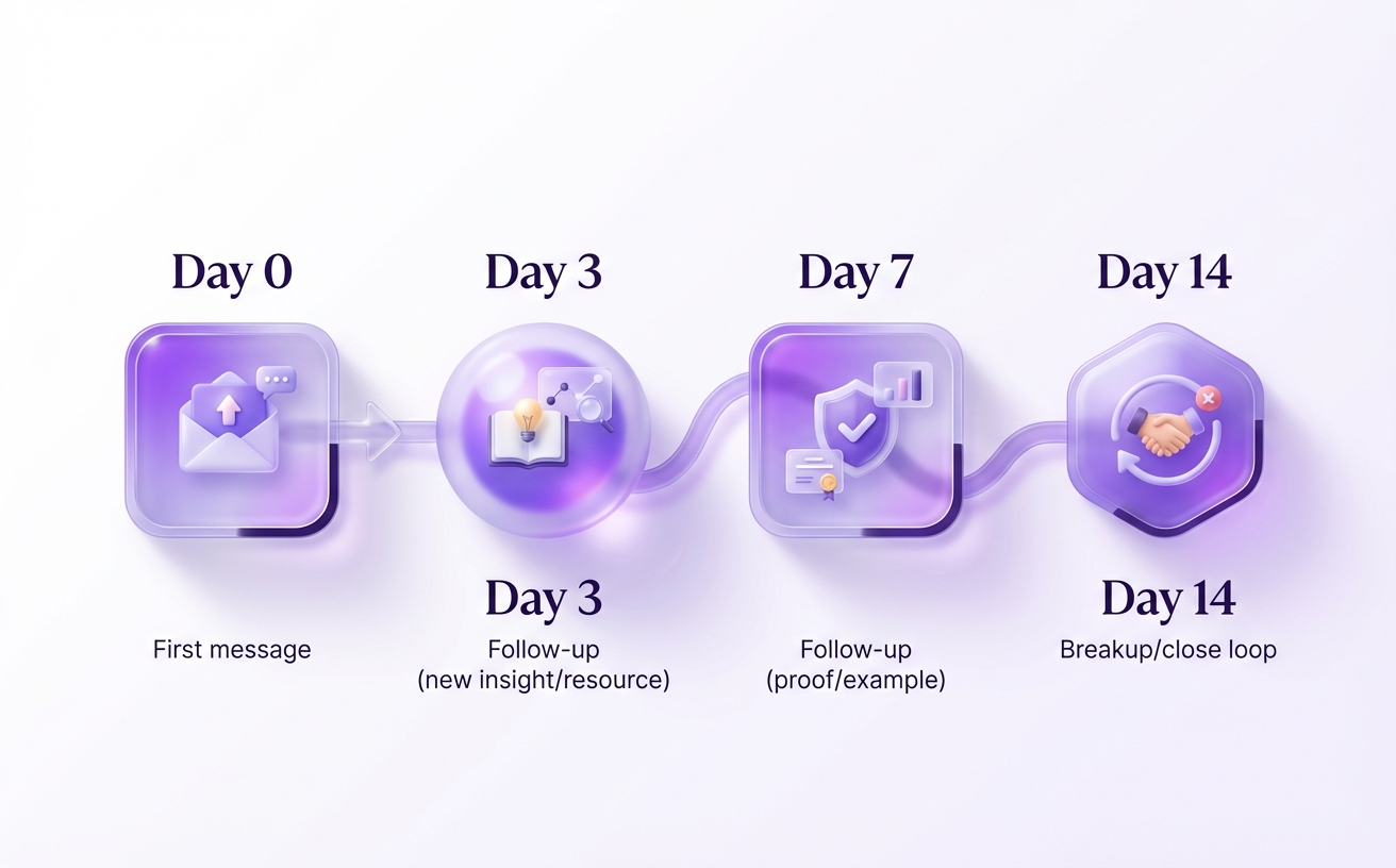 Follow-ups work best when each touch adds new value.