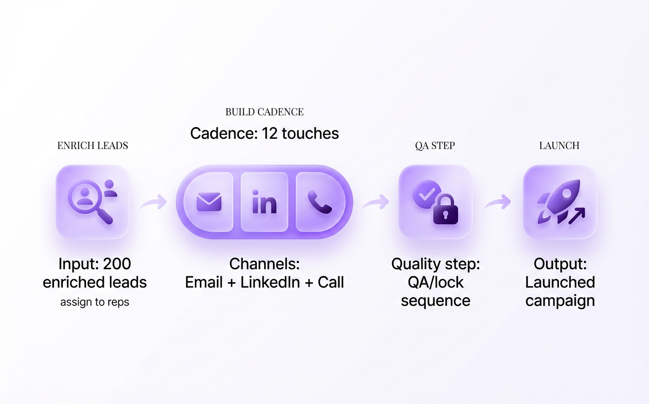 Multichannel sequence build: from enriched lead list to launch