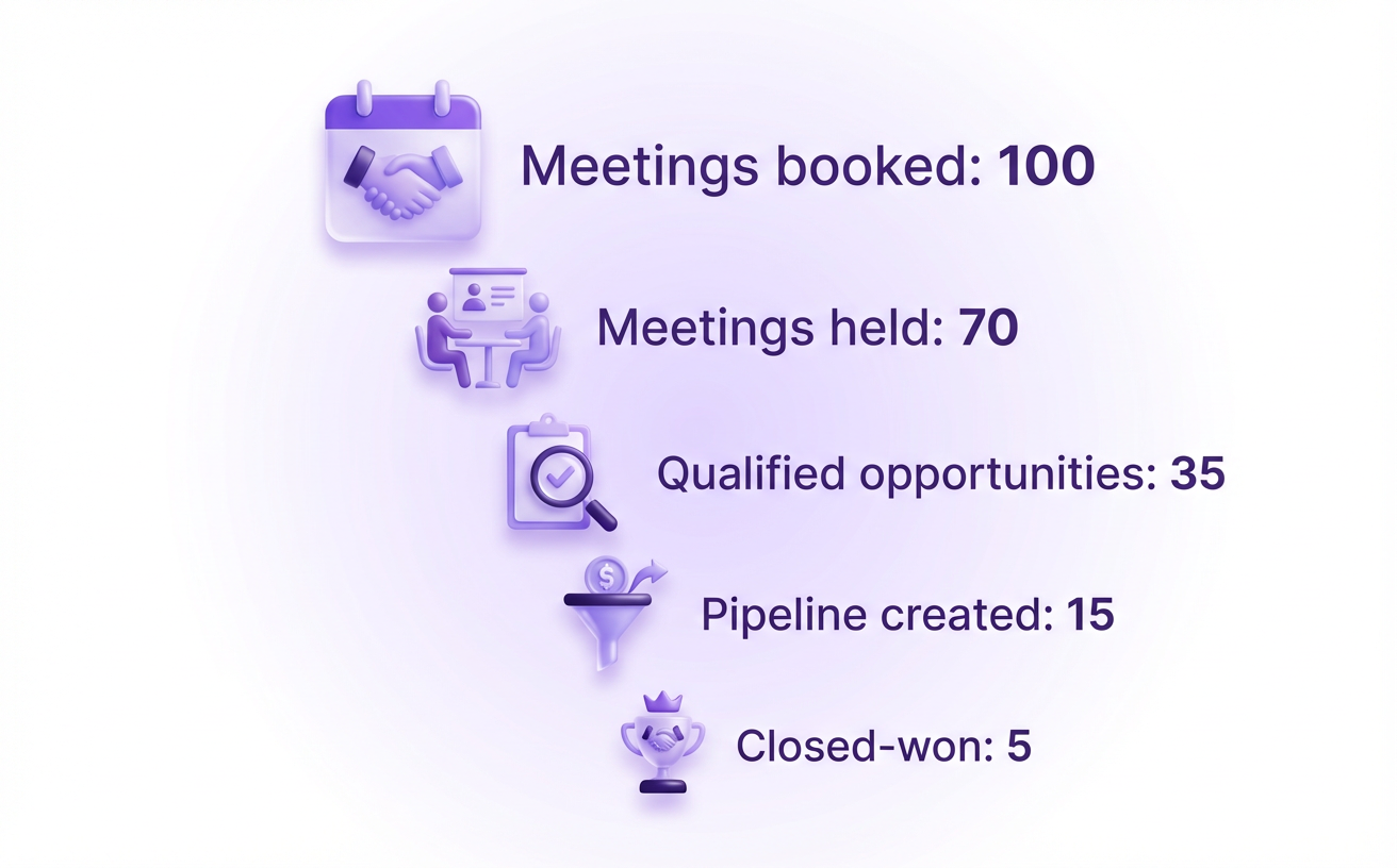 Track conversions through the funnel to know if appointment setting is working.
