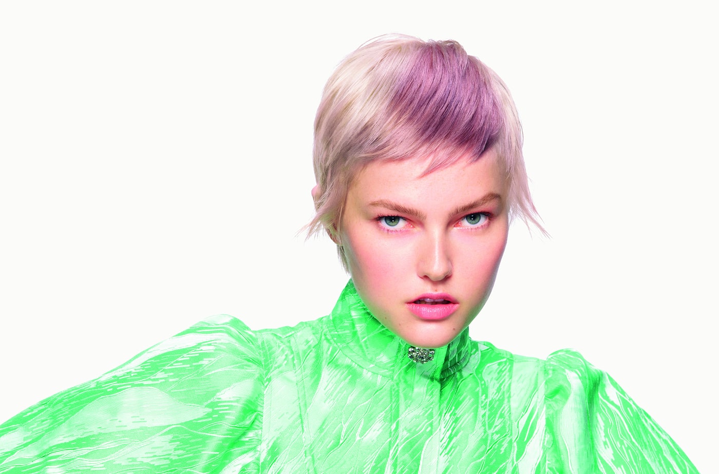 Model with hair colouring - pink