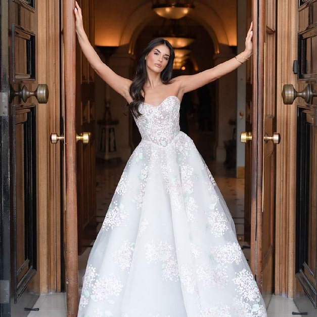 Woman in bridal dress