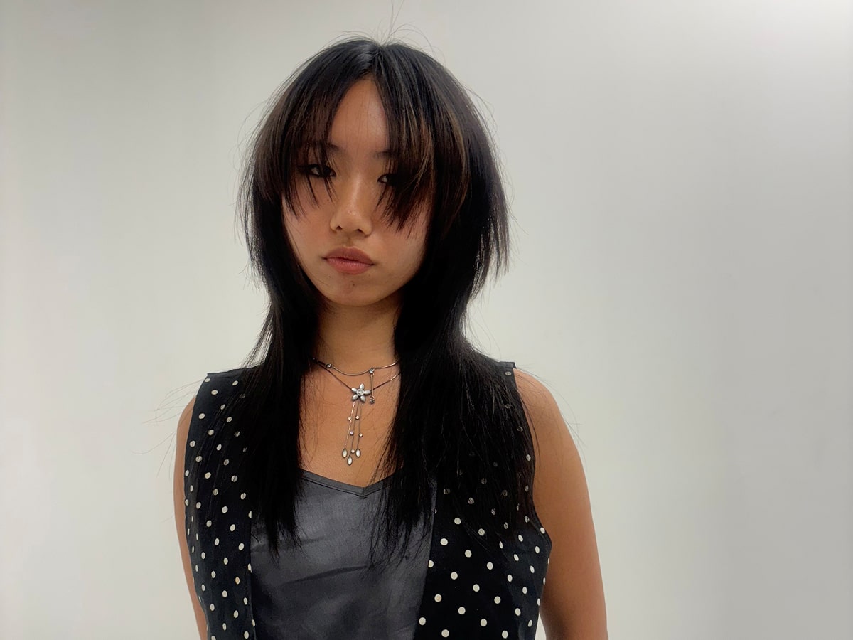 Model with hair cut