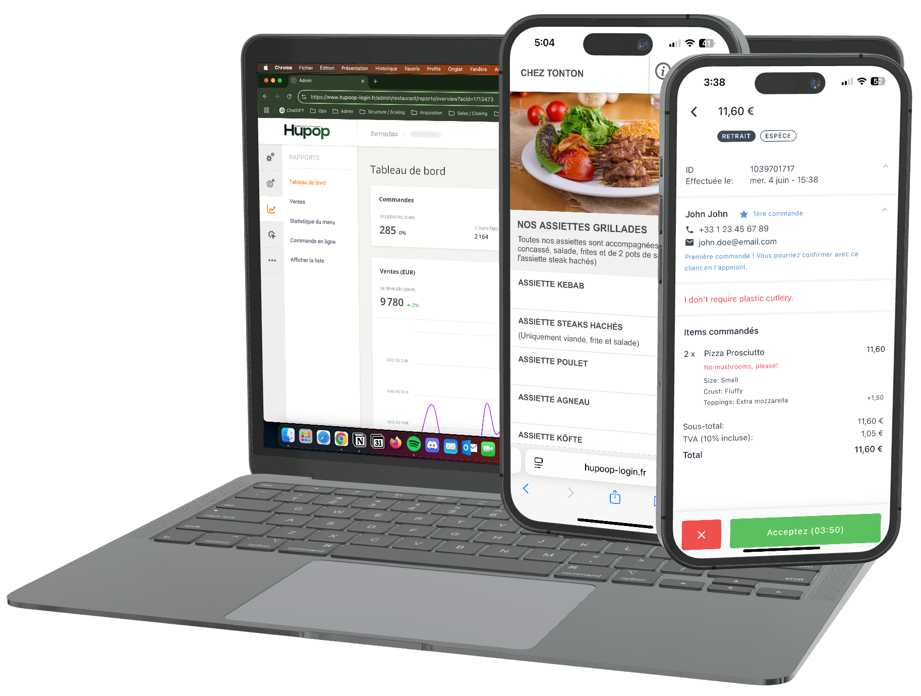 Aperçu de la plateforme de commande en ligne