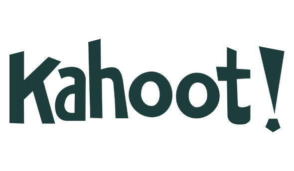 Tekstlogo for Kahoot! med grønn bakgrunn og hvit skrift.