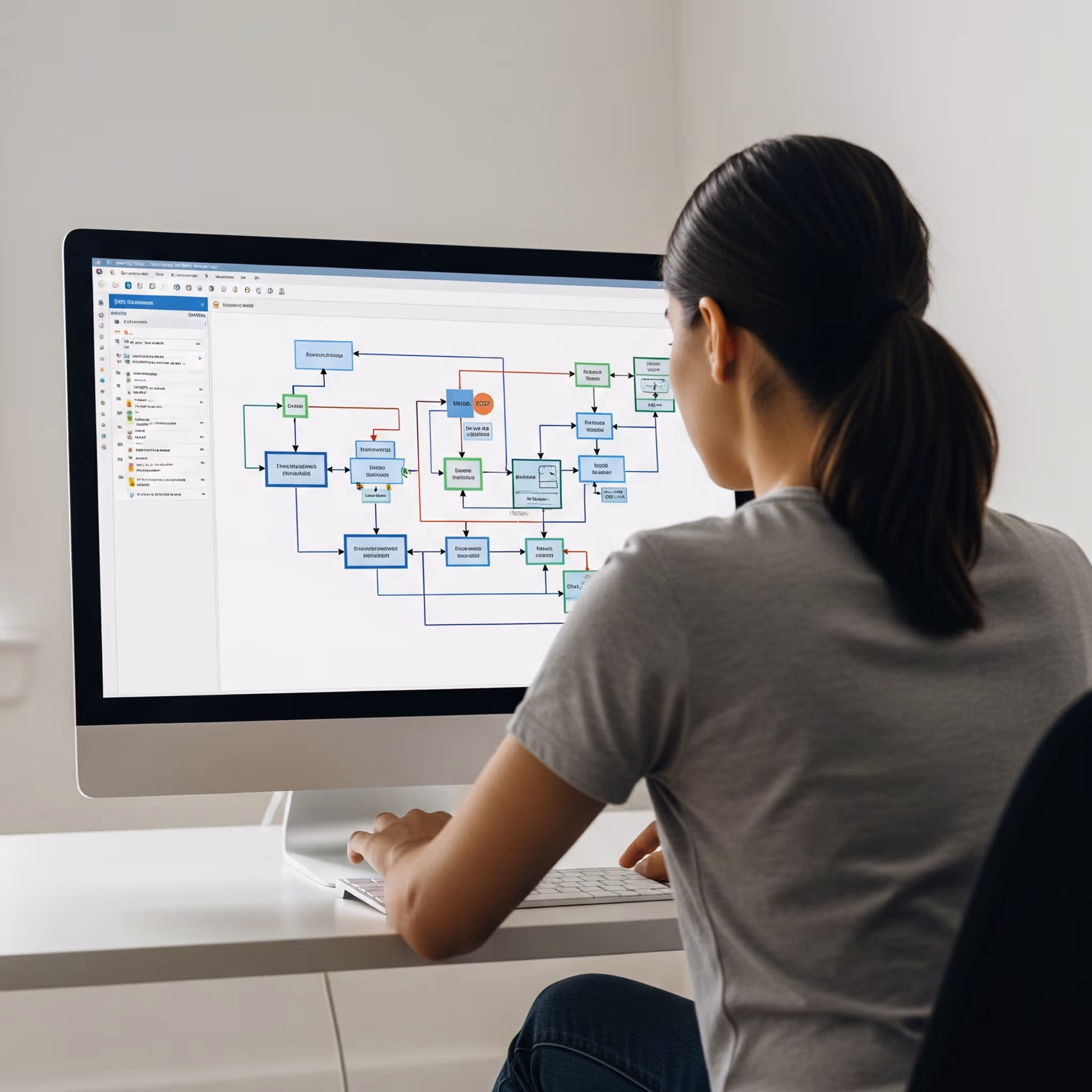 Profesional trabajando en Mapeo de Procesos