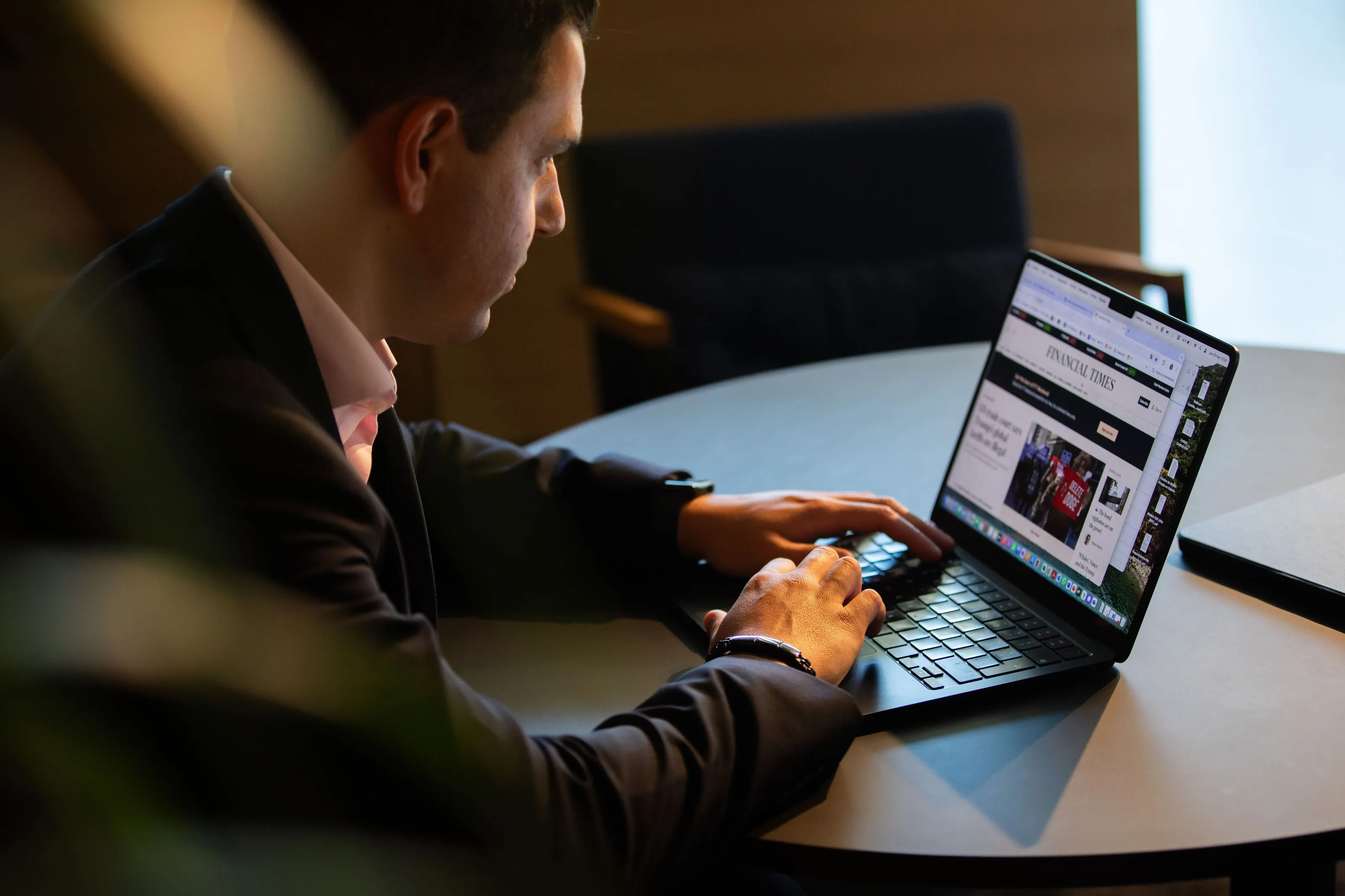 CEO Ruben working on his computer.