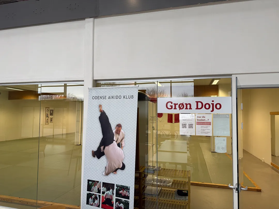 Stor dojo med traditionelle tatami-måtter – bygget til kast, faldteknik og gulvkamp.