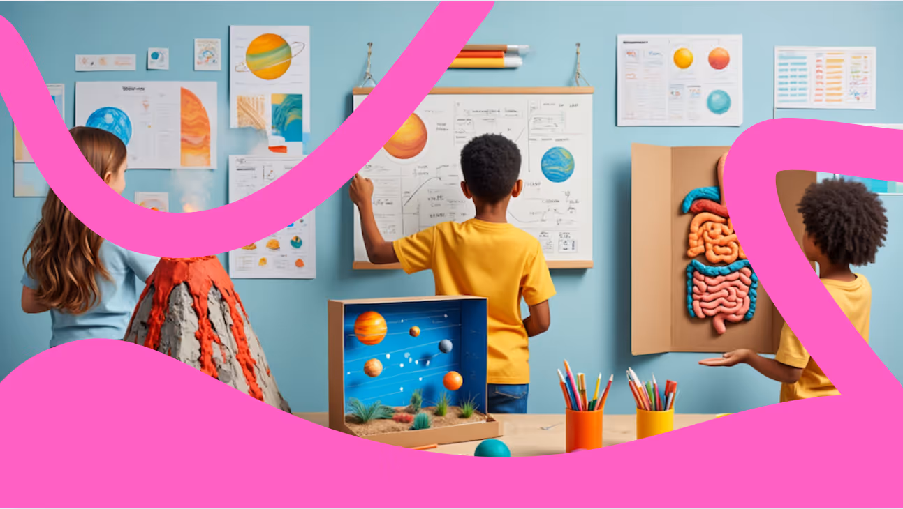 Elementary-aged kids learning about science using project-based learning