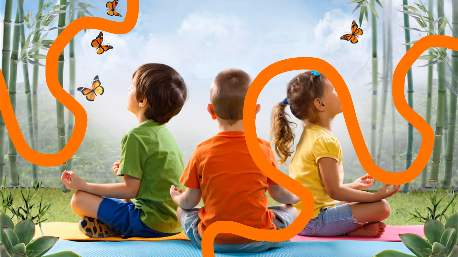 Elementary-school students meditating to build SEL skills