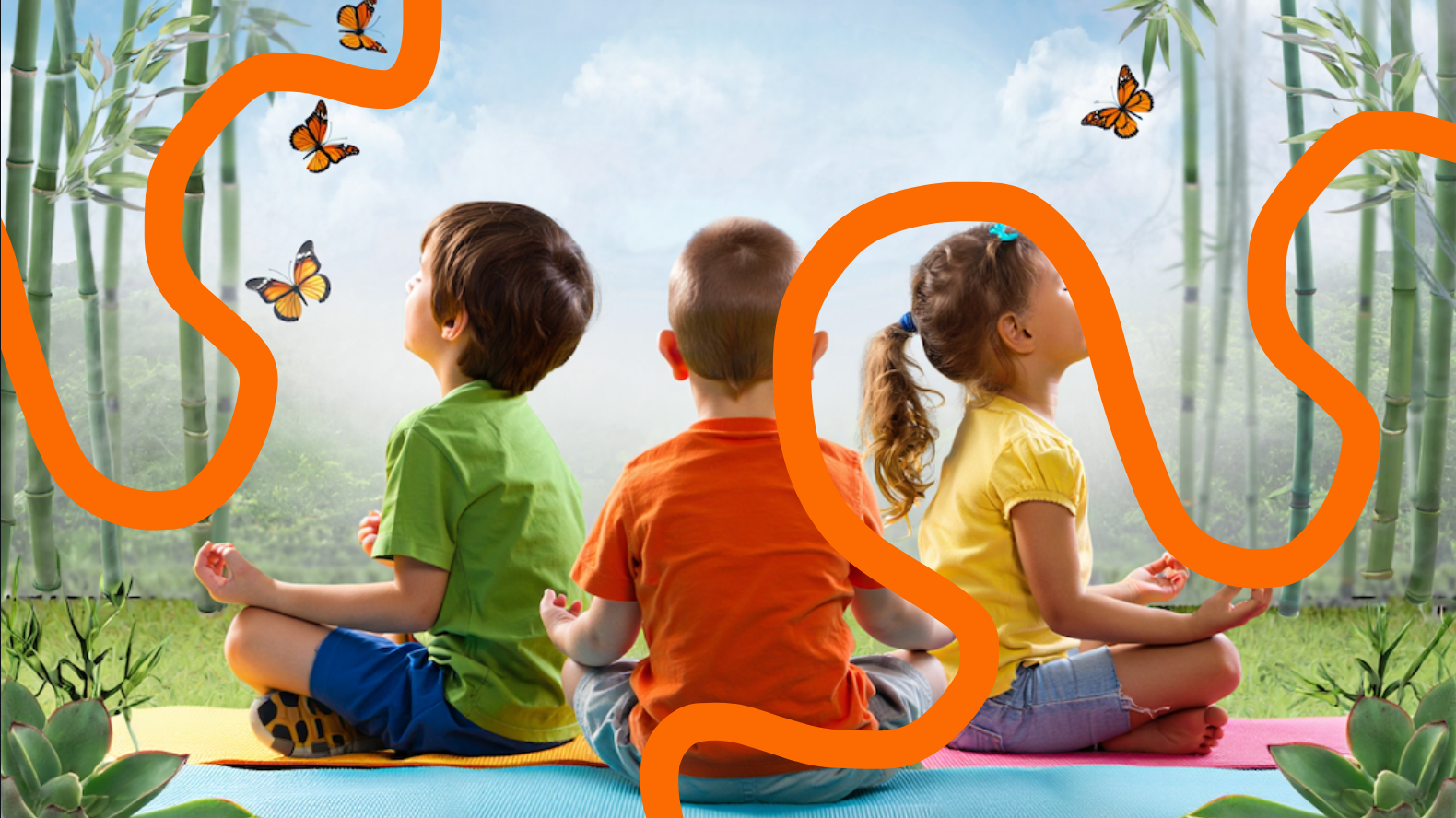 Elementary-school students meditating to build SEL skills