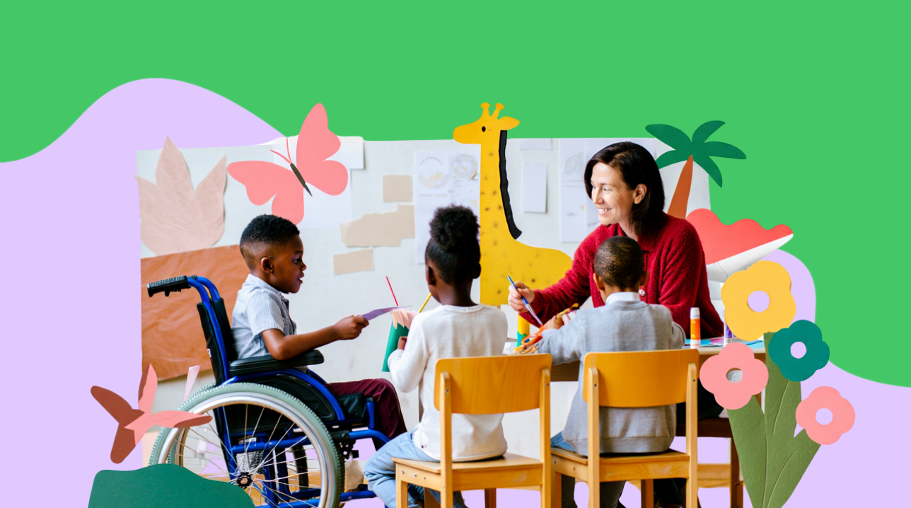 Children sharing and playing together through social-emotional learning exercises