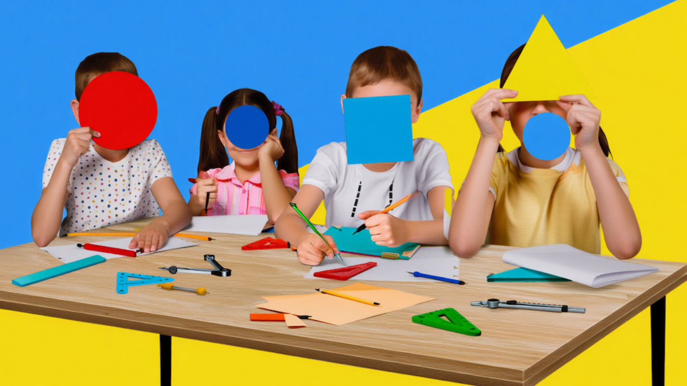 Kids learning with a homeschool geometry curriculum