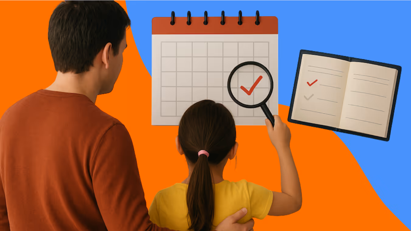 A student and their parent exploring their personalized homeschool schedule