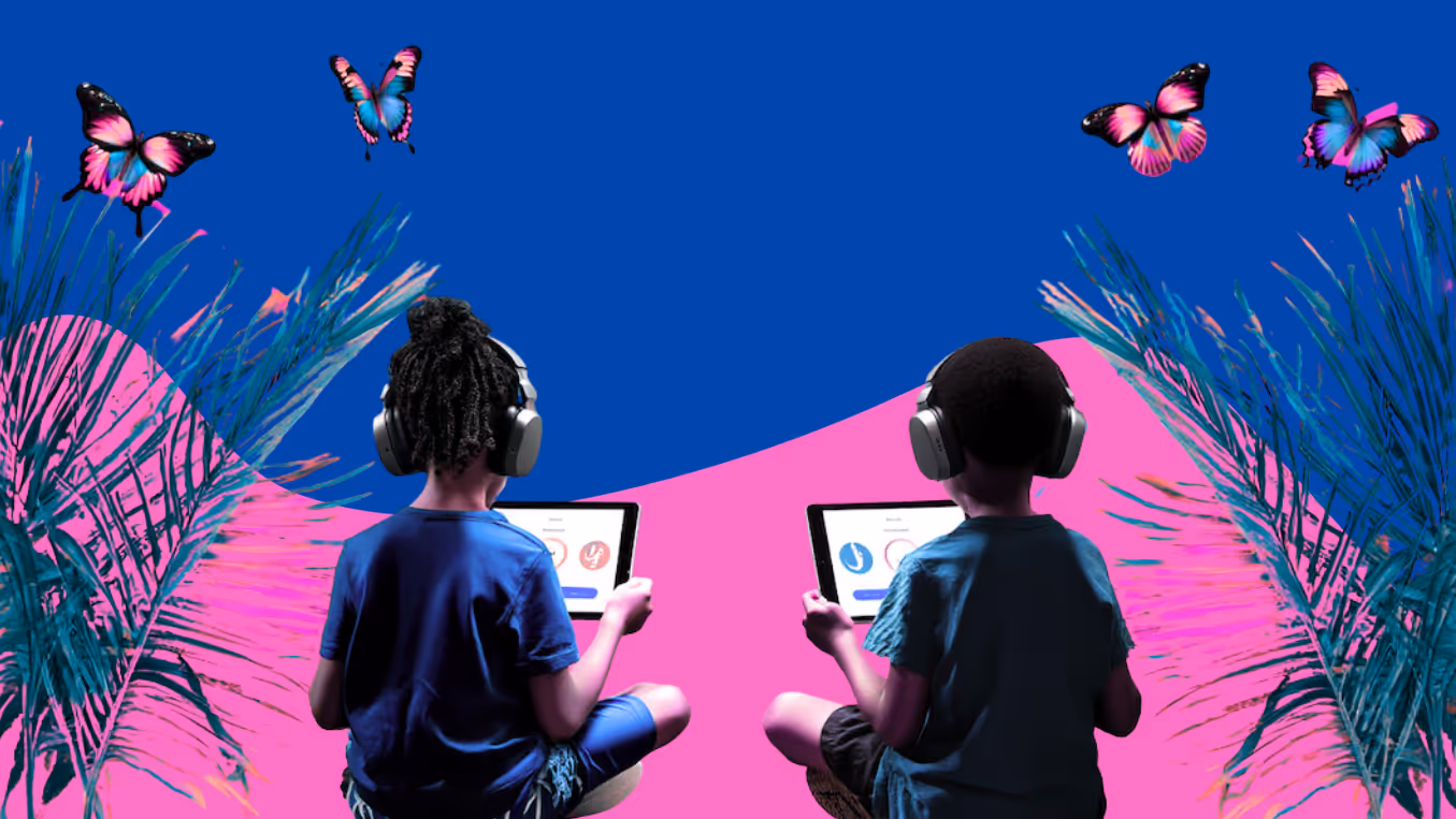 Kids improving their SEL skills with an online learning program