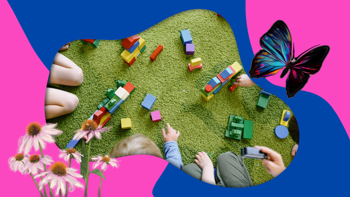 Social-emotional learning inspired by bina's online school with kids collaborating and playing