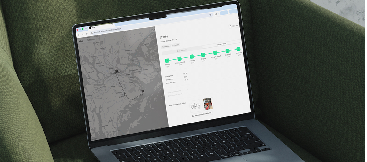 Live track and trace with proof of delivery