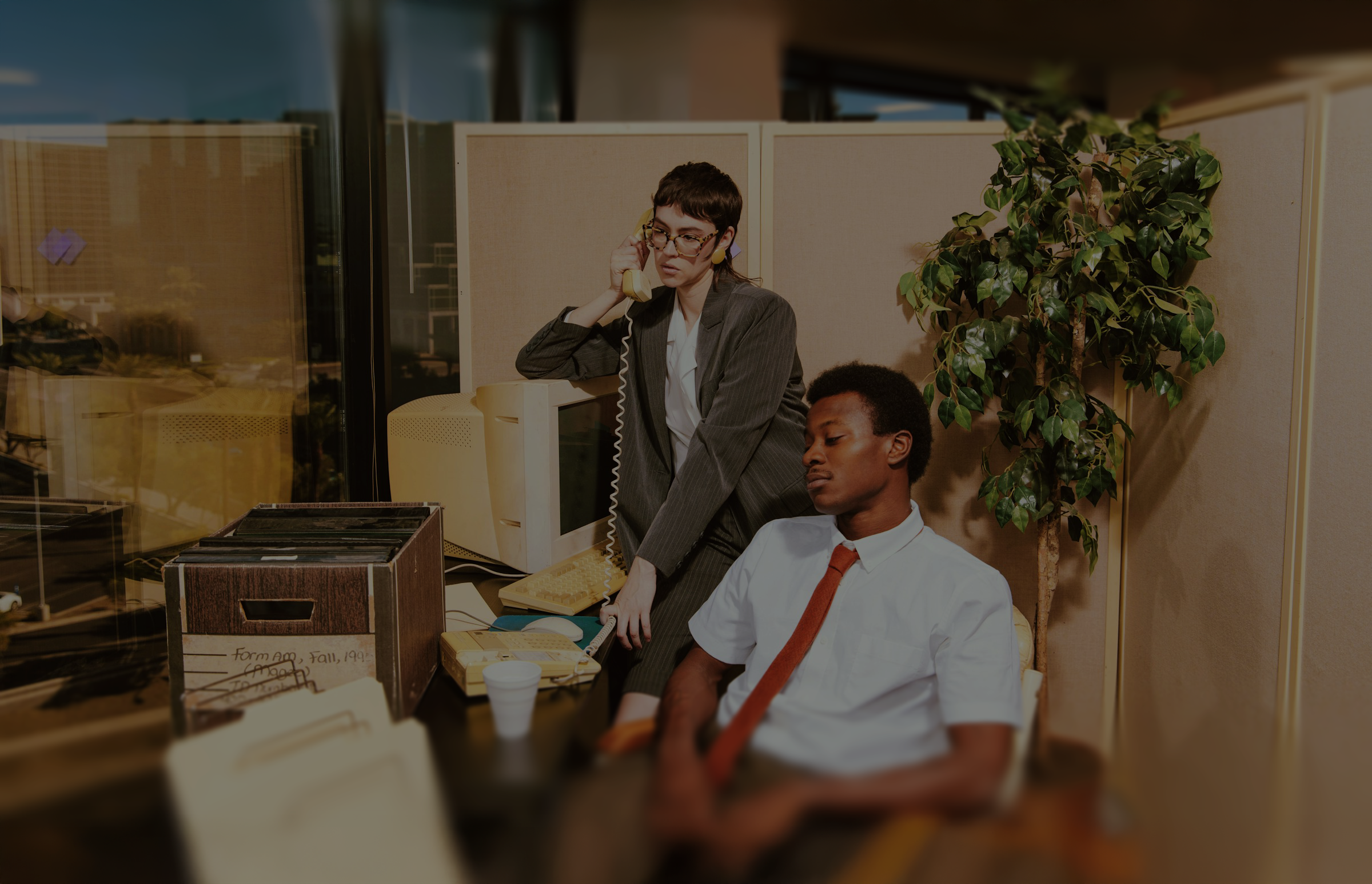 office workers on the phone