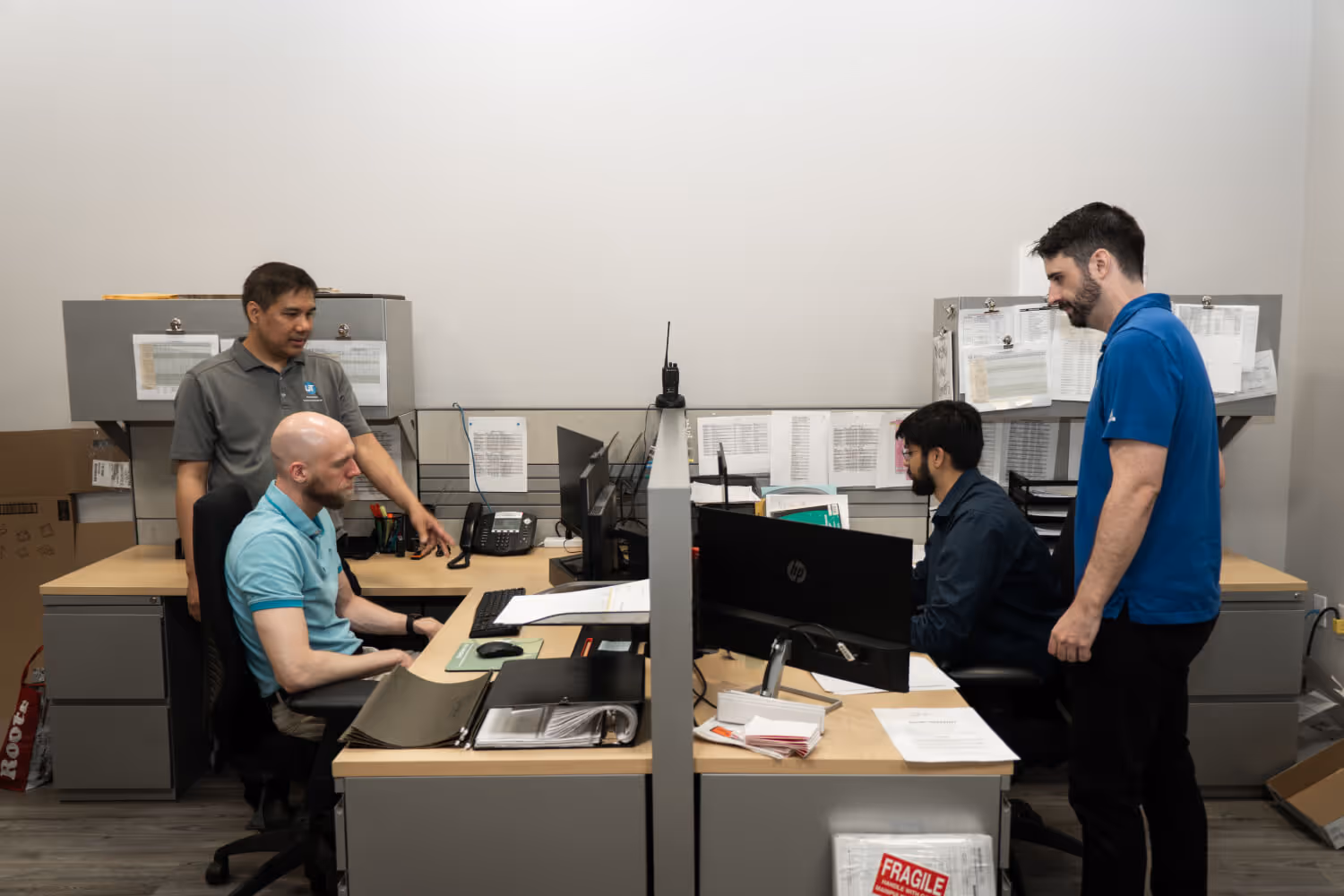 Friendly tech support agent on headset helping client remotely — demonstrating help desk and managed IT support
