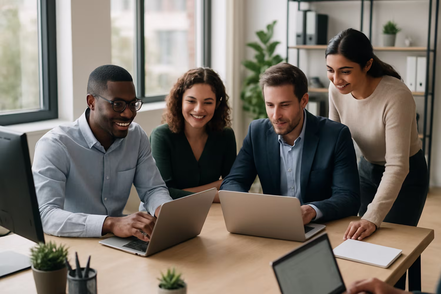 Diverse team at managed IT company