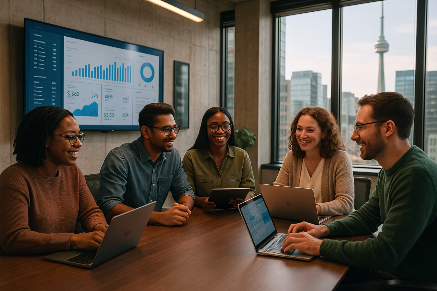 Diverse tech professionals at Toronto IT Consulting firm