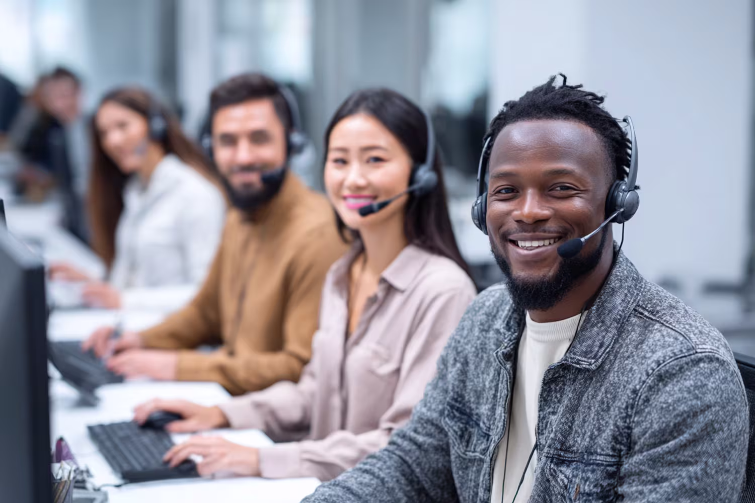 Today Diverse team in outsourced IT support call