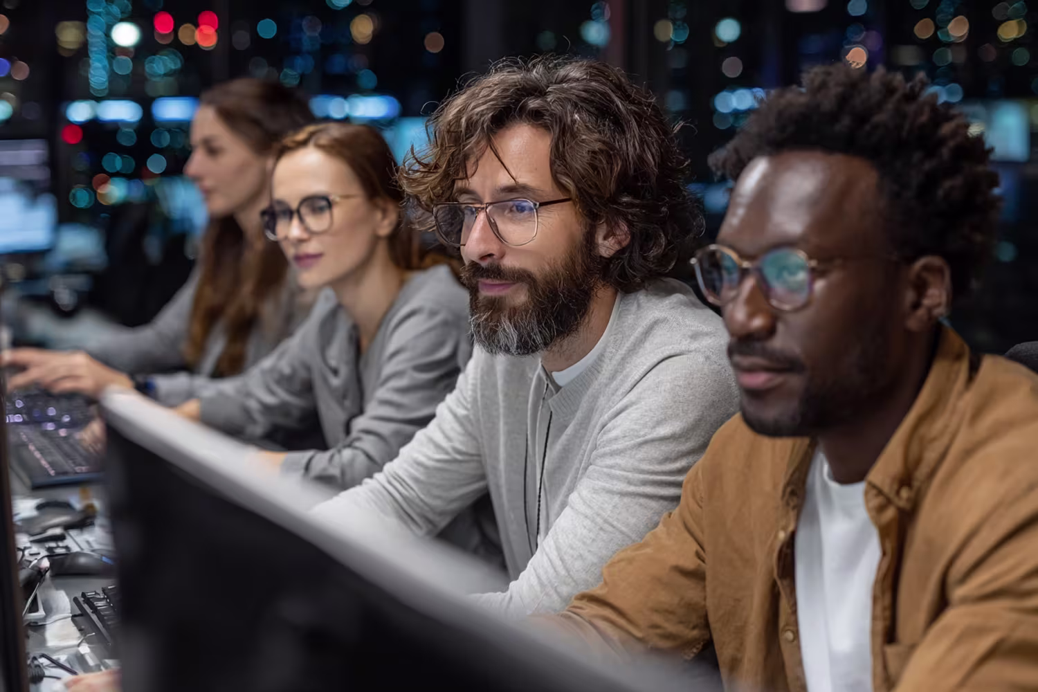 Diverse IT team managing crisis
