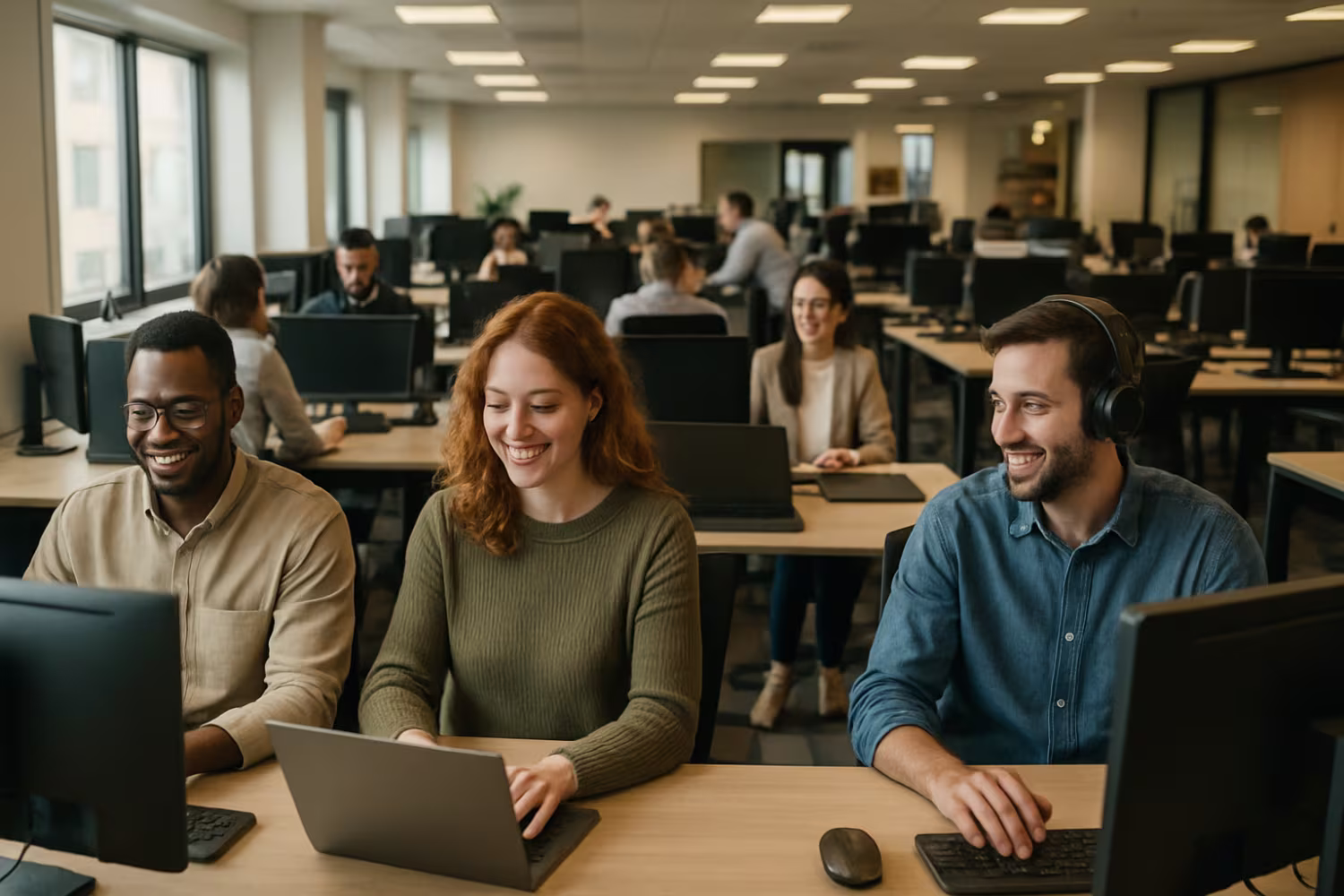 Employees resolving common IT issues