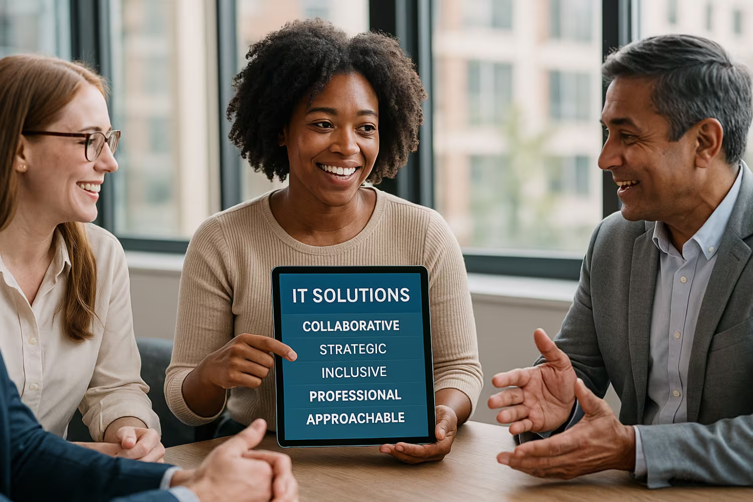 Diverse team discussing vCIO MSP solutions